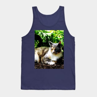 Cats - Cat Relaxing in Garden Tank Top